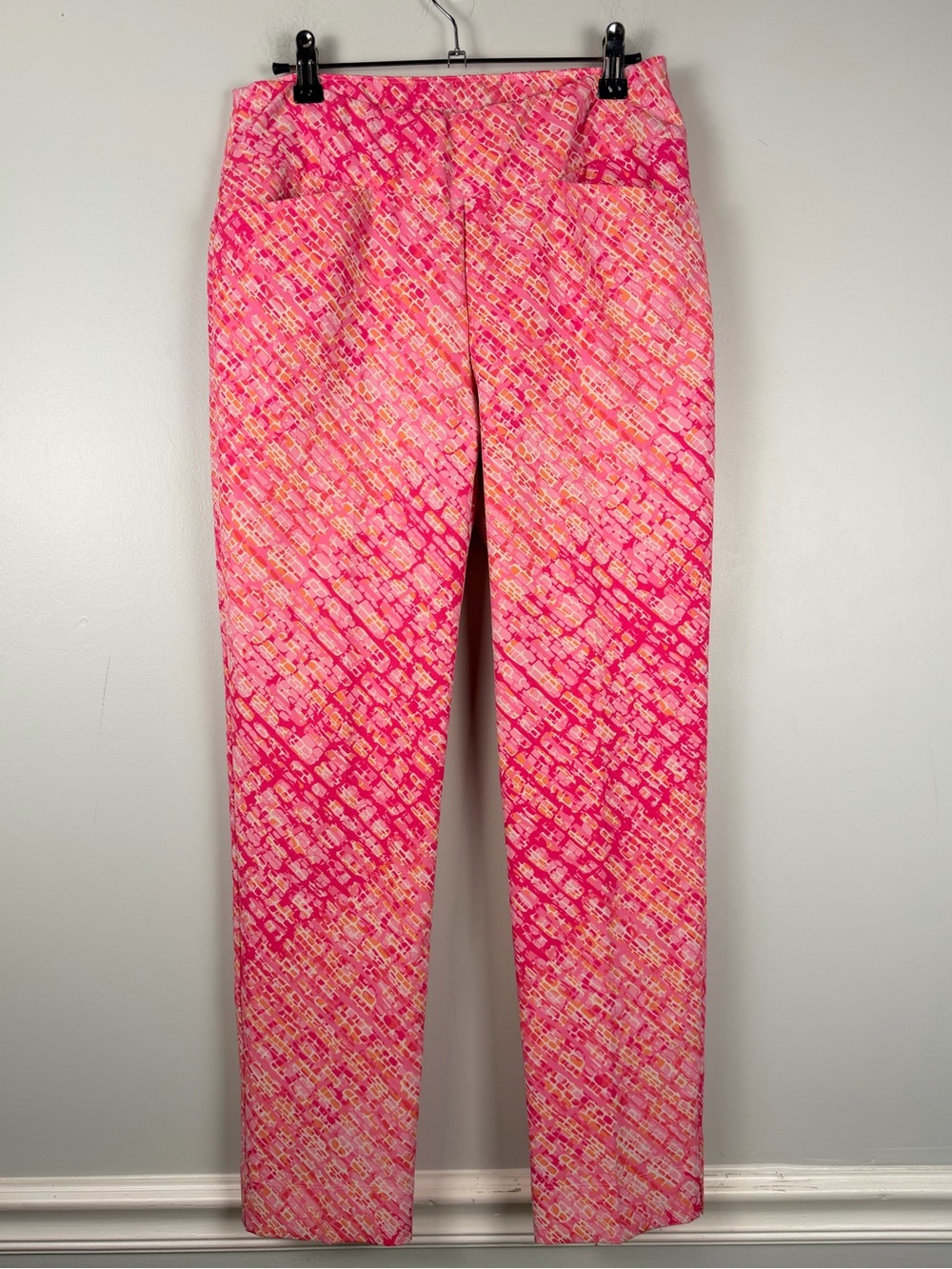 IBKUL Performance Stretch Ankle Liz Golf Pants Pink Coral Women’s size 4